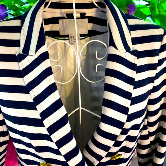 H&M navy blue & white striped jacket - Picture 9 of 15